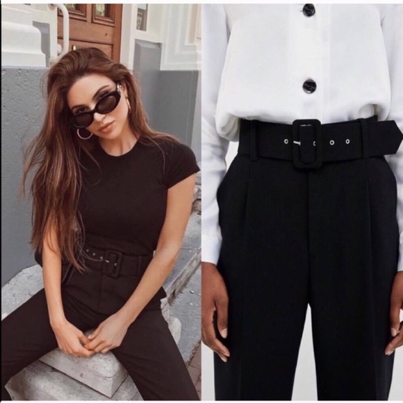 Zara high waisted belted long pants - Picture 10 of 10